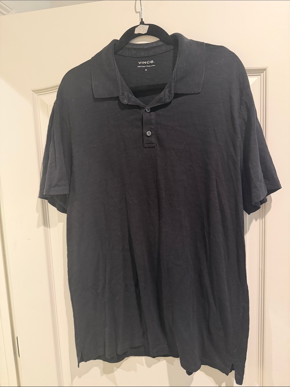 Vince 100% cotton black polo shirt XL